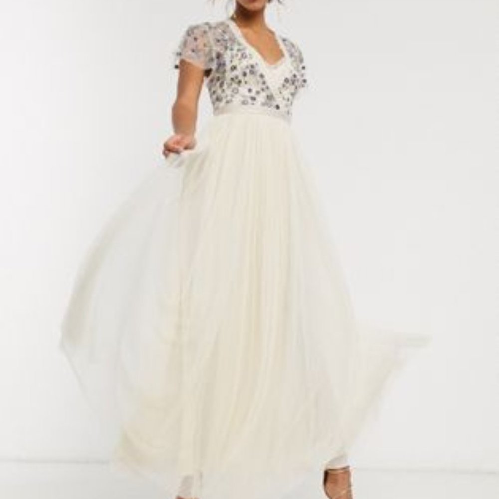 ASOS Needle & Thread Embellished with Tulle Maxi
